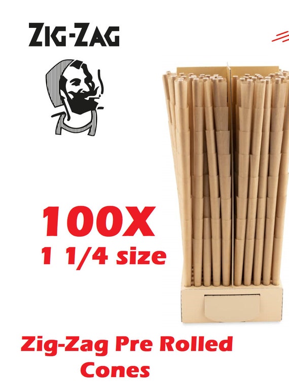 Zig-Zag Ultra Thin Pre-Rolled 1 1/4 Size Paper Cones - 24 Pack (144 Cones Total)