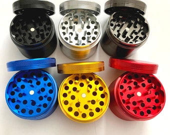 2.25 Inch 4 piece Metal Herb Spice herbal Grinder Mint Crusher Assorted Colors