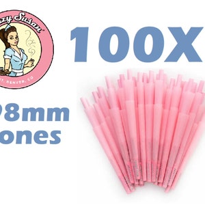 Blazy-Susan Pink Pre-Rolled Cones 25 / 50 / 100 / 200 / 300 Ct 98mm Repackaged from Bulk Packaging