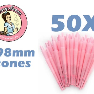 Blazy-Susan Pink Pre-Rolled Cones 25 / 50 / 100 / 200 / 300 Ct 98mm Repackaged 50 Cone