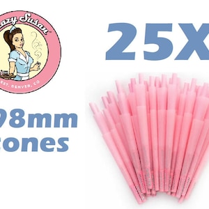 Blazy-Susan Pink Pre-Rolled Cones 25 / 50 / 100 / 200 / 300 Ct 98mm Repackaged 25 Cone