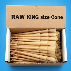 RAW King Size 109 mm Klasyczny wstępnie zwinięty rożek 50 / 100 / 150 / 200 / 300 ROŻKÓW ponownie zapakowanych