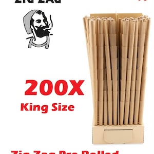 Zig Zag King Size Unbleached pre rolled Cones  50 / 100 / 200 /300