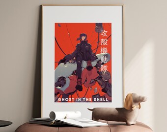 Ghost in the Shell Minimalist Japanese Philosophy Studio Ghibli Lofi Anime Office Poster Apartment Gift Poster Cyber Punk Movie Poster