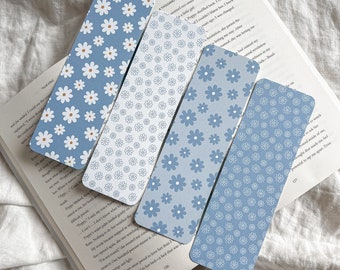 Blue Daisies Collection - Handmade Bookmarks, Available as Set or Individual, Bookworm Gift, Gifts for Readers