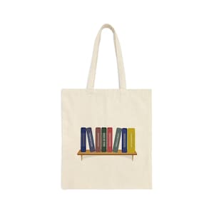 Throne of Glass Book Series Bookshelf - Cotton Canvas Tote Bag