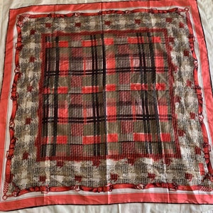 Vintage Red Plaid Designer Large Christmas Scarf