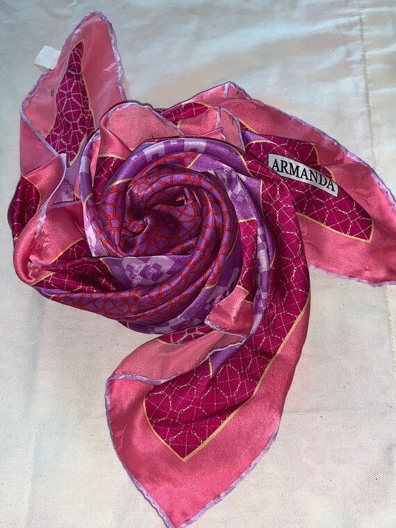 Vintage Designer Made Vivid Colors Beautiful Silk… - image 4