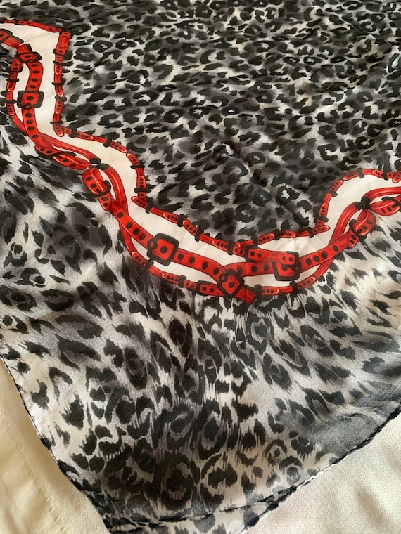 Vintage Black Leopard Print Natural Materials Large Scarf Shawl Neck Scarf Unique Fashion Trend