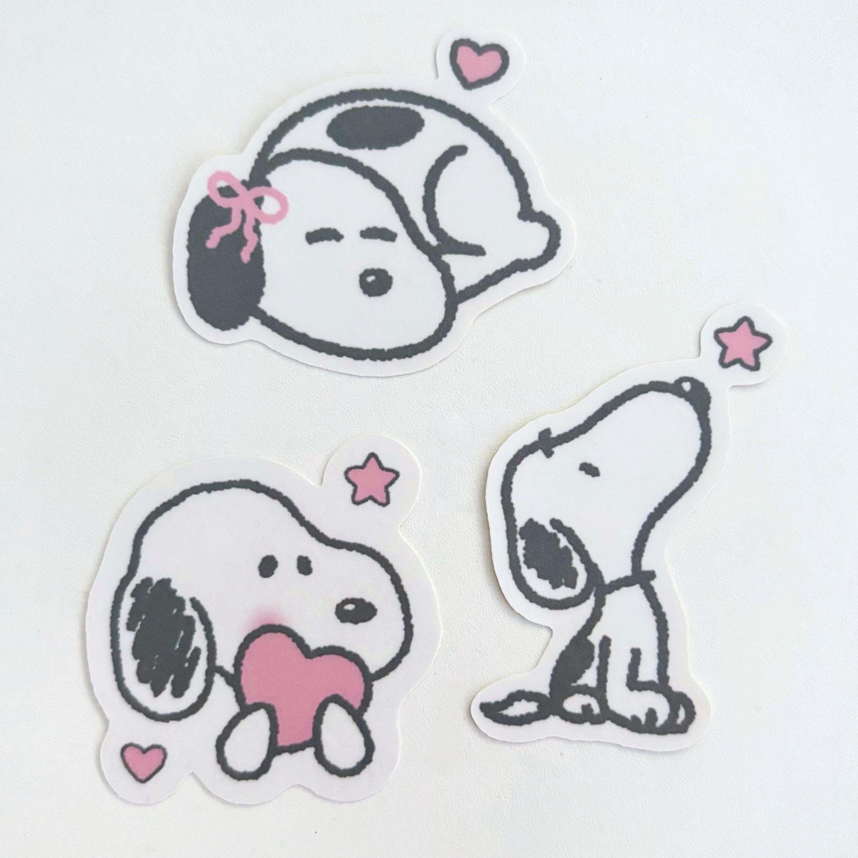 Sleepy Puppy Snoopie Glossy Die-cut Sticker Set - Etsy Israel