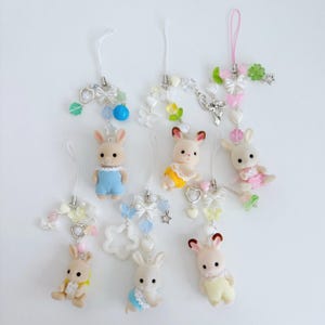 Handmade Baby Bunny Rabbit Animal Critter Beaded Keychain | Phone Charm