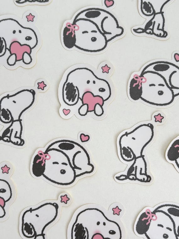 Sleepy Puppy Snoopie Glossy Die-cut Sticker Set - Etsy Israel