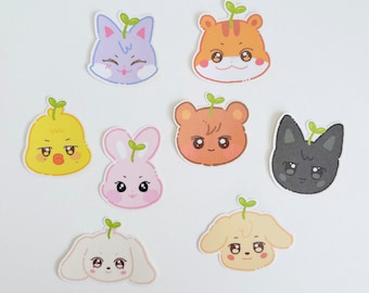 ATEEZ Sprout Aniteez glossy die-cut sticker set | journal scrapbook kpop stickers
