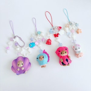 Handmade Ocean Baby Animal Critter Beaded Keychain | Phone Charm