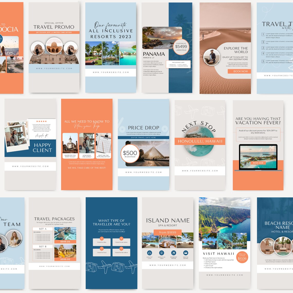 Travel Agent Instagram Template Travel Agency Templates Canva Travel ...