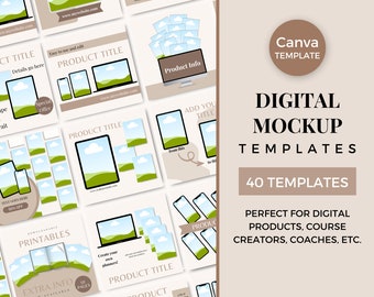 Digital Product Listing Mockup Template Etsy Listing Template Canva Digital Products Mockup Template Etsy Listing Mockup Course Creator Boho