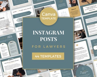 Lawyer Templates Canva Law Office Instagram Posts Law Firm Social Media Templates Attorney Canva Templates Insta Posts Green Gold GG0723