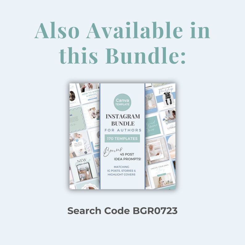 Author Instagram Posts Canva Template Writers Social Media Stories ...