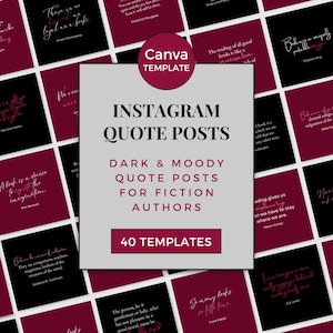 Plantilla Canva para publicaciones con citas de autor en Instagram / Citas de libros oscuros y melancólicos para Bookstagram / DM0823