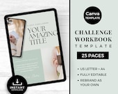 Workbook Template Canva Challenge Template Worksheet Lead Magnet Coach Webinar Daily Challenge 5 day Challenge, Sage Green GR0523