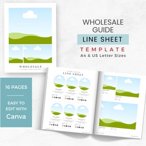 Wholesale Line Sheet Template Editable Line Sheet Template Product Line Sheet Template Wholesale Catalogue Template Business Catalog