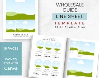 Wholesale Line Sheet Template Editable Line Sheet Template Product Line Sheet Template Wholesale Catalogue Template Business Catalog
