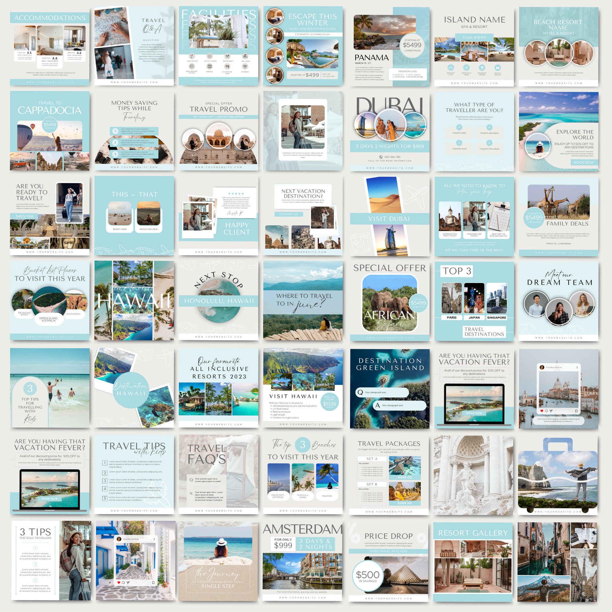Travel Agent Instagram Template Travel Agency Templates Canva Travel ...