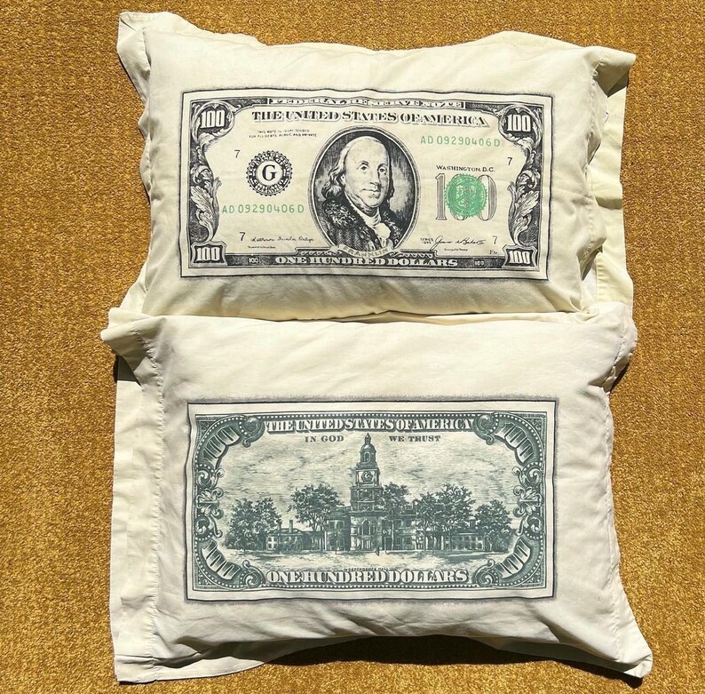 Vintage 100 Dollar Bill Pillow Cases Etsy