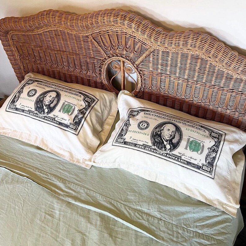 Vintage 100 Dollar Bill Pillow Cases Etsy