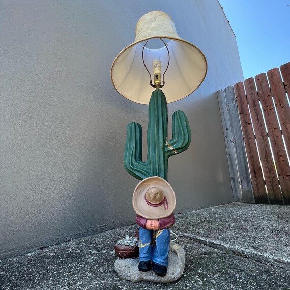 Vintage Sleepy Sombrero Cactus Lamp Etsy Australia