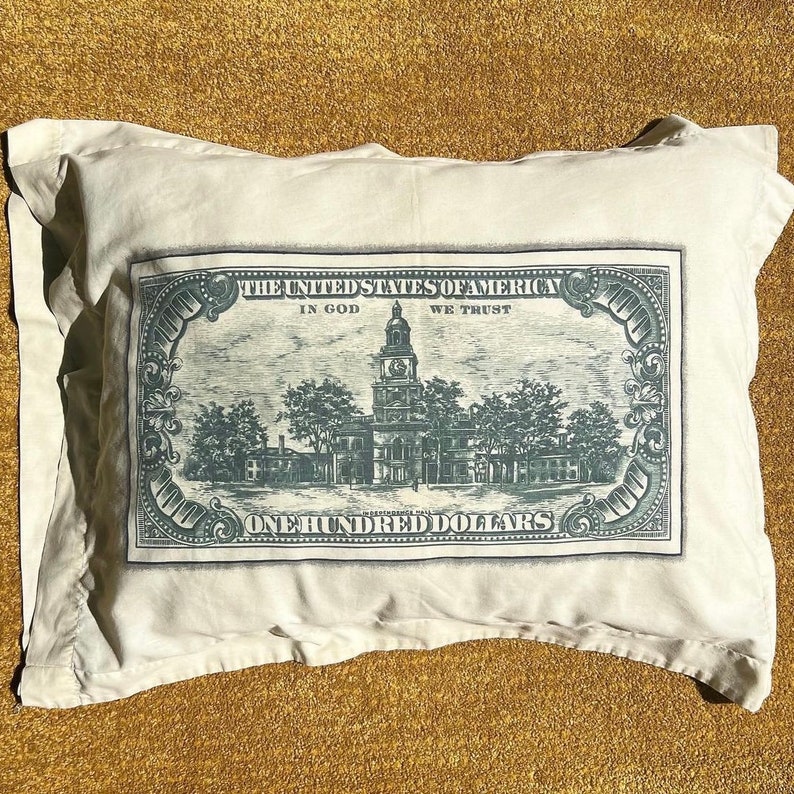 Vintage 100 Dollar Bill Pillow Cases Etsy