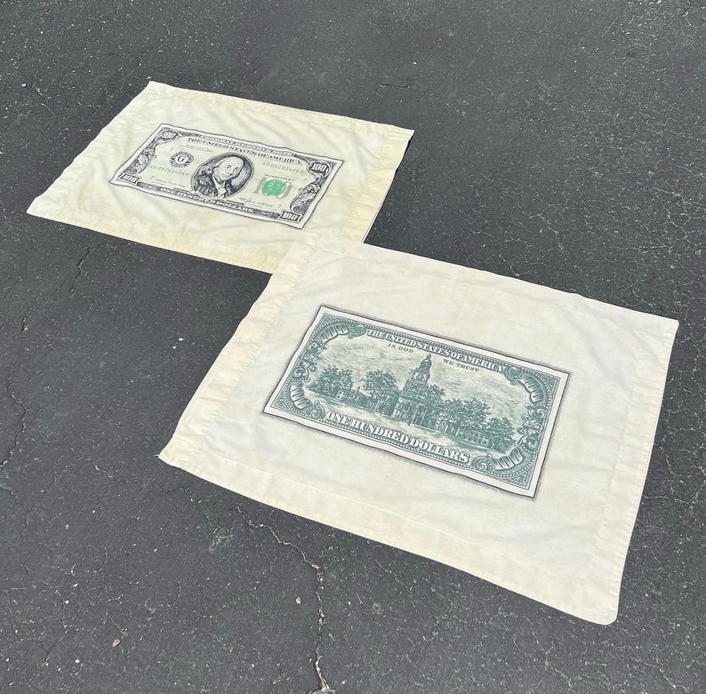 Vintage 100 Dollar Bill Pillow Cases Etsy