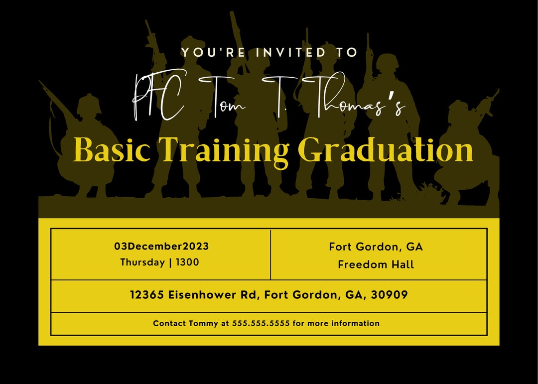 Yellow and Black Basic Training Graduation Invitation | E-vites ...