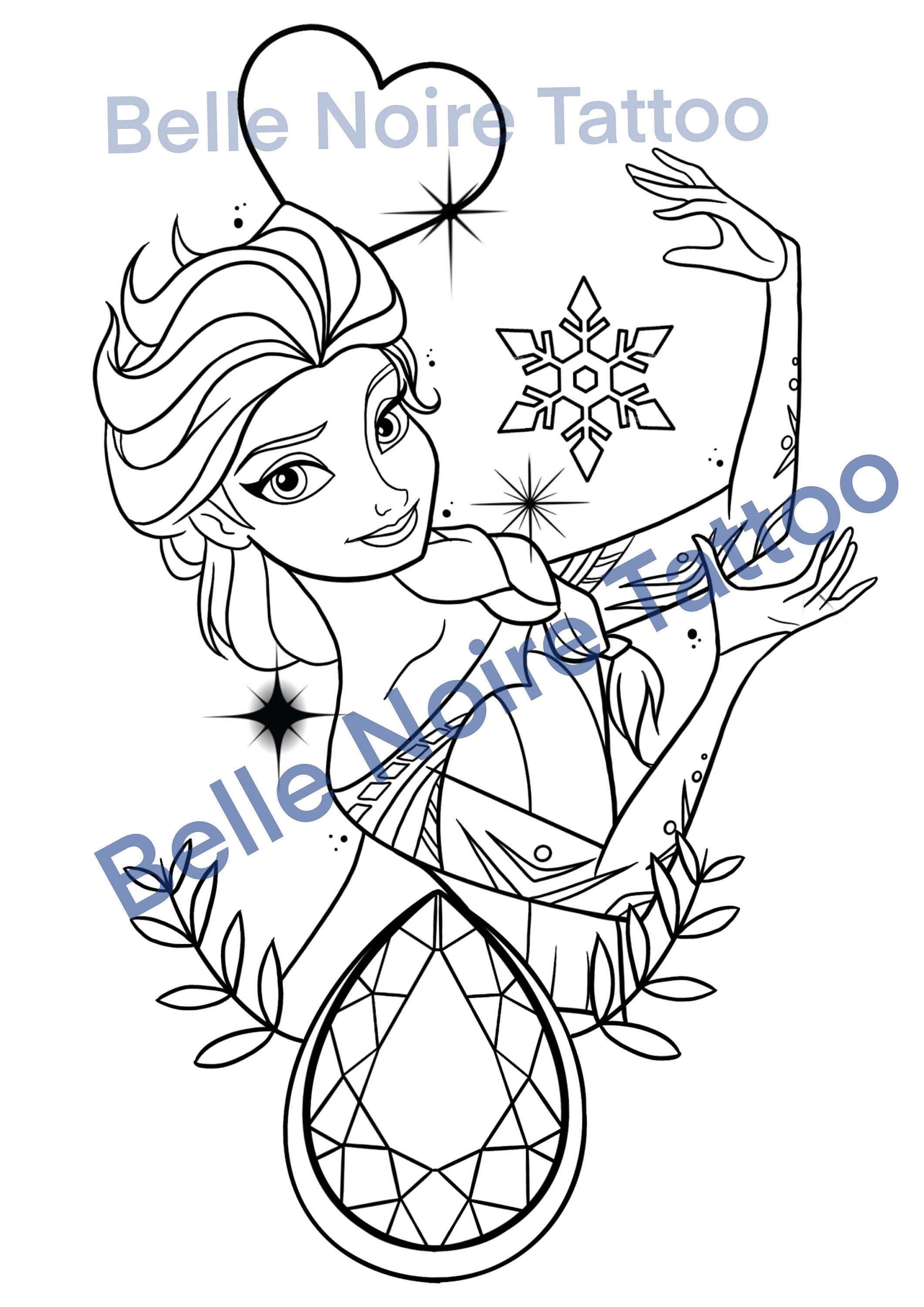 Frozen Tattoo Design Elsa Etsy