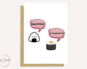 Sushi / Printable Card / Birthday Card / Downloadable / Gift For BFF / Gift For Her / Gift For Him / Sushi Card / Happy Birthday Card