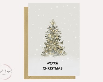 Merry Christmas Card / Christmas Tree Card / Christmas Card / Digital Card / Printable Card / Instant Download PDF