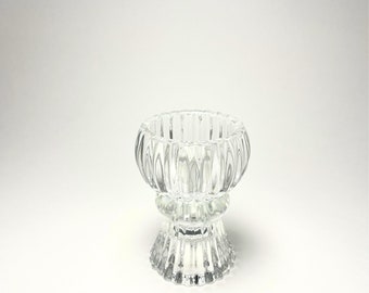 Ribbed Glass Candle Holder