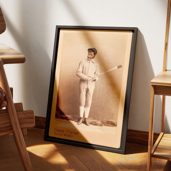 Conan Vintage Baseball Poster | Wabash Mashers | Conan O'Brien Poster | Vintage Home Decor