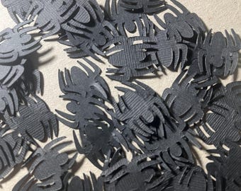 50 Black spiders table confetti, Birthday party decoration, Halloween