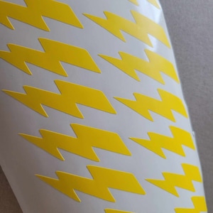 24 lightning bolt vinyl stickers, Party decoration stickers, Cups, Crafts, Party favors