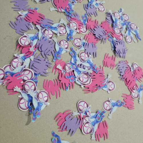 100 fantasmas araña, confeti de superhéroe, confeti de araña, confeti de mesa