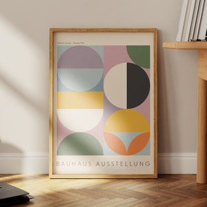 Bauhaus Weimar Ausstellungsplakat, Mid Century Modern Print, bunter Kunstdruck, geometrisches Poster Dekor, DIN A4 / A3 / A2 / A1