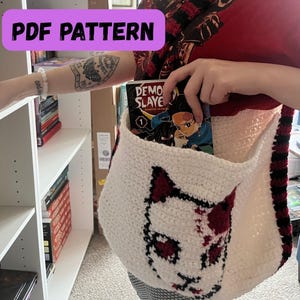 PATRÓN DE GANCHILLO: Máscara de Kitsune Demoníaca / Máscara Kitsune / Arte mural Hashira / Patrón Alfa / Tapiz de Ganchillo / Arte Anime / Descarga Instantánea