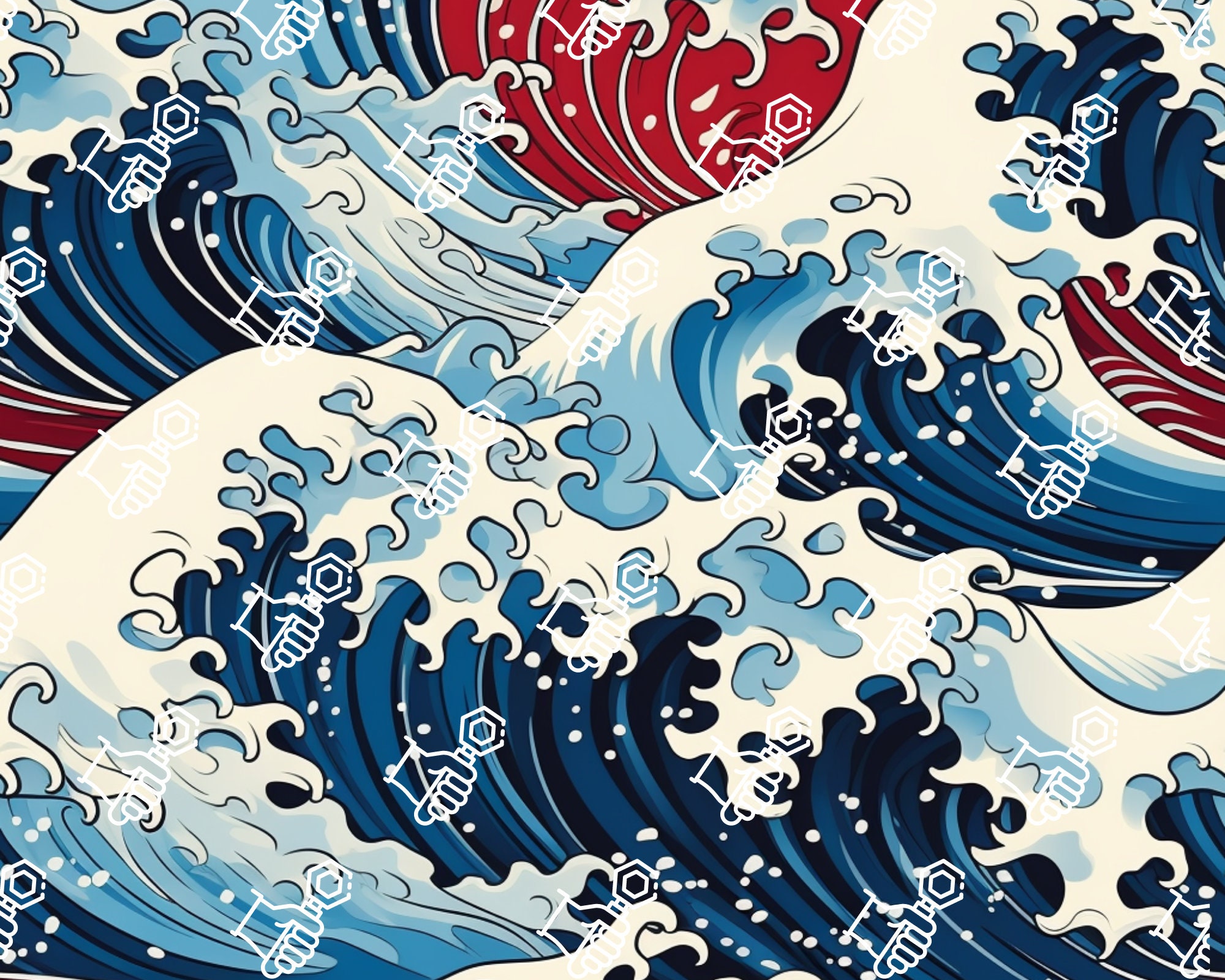 10 Unique Seamless Ocean Wave Patterns: High-resolution JPG, Instant ...