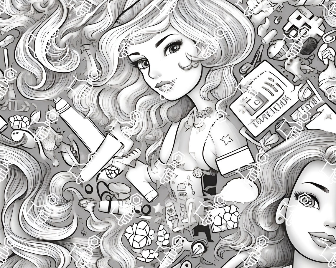 10 Unique Seamless Digital Barbie Patterns: High-resolution JPG ...