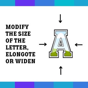 Editable Canva Varsity Alphabet Bundle, Varsity Letters Drag and Drop, Sublimation Design Alphabet Png, Editable Canva Frame Template, Canva image 5
