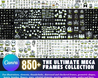 Canva Frames Mega Bundle: 850+ Design Elements (PDF Download)