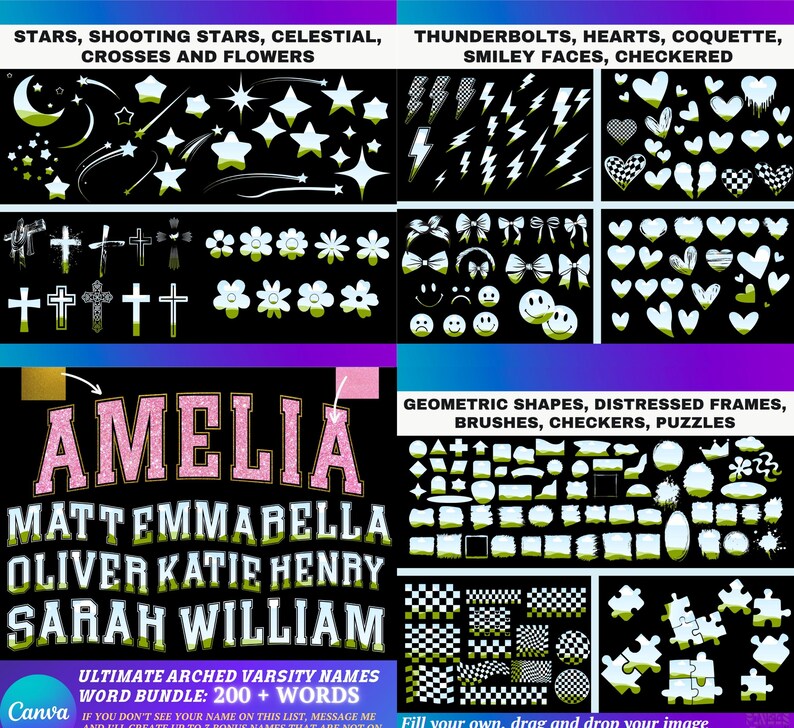 Canva Frames MEGA Bundle 13,500 plus: Alphabet Letters, Design Elements, Editable Template, Drag Drop, (Digital Download, lifetime updates) image 9