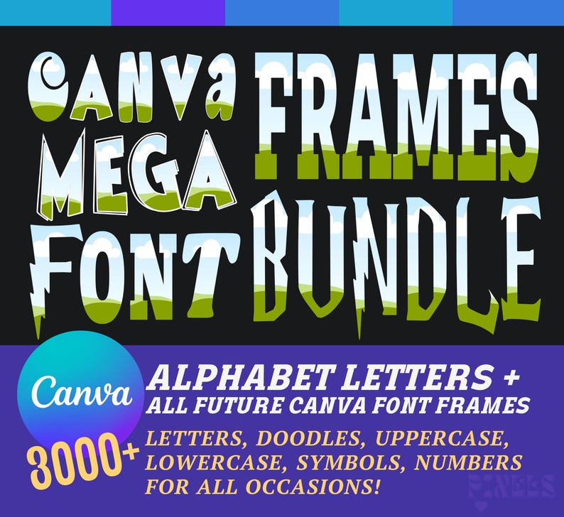 Canva Frames MEGA Bundle 13,500 plus: Alphabet Letters, Design Elements, Editable Template, Drag Drop, (Digital Download, lifetime updates) image 3