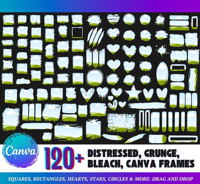Canva Frames MEGA Bundle 13,500 plus: Alphabet Letters, Design Elements, Editable Template, Drag Drop, (Digital Download, lifetime updates) image 11
